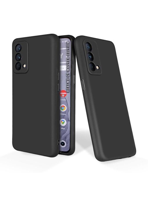 Plain Black Soft Silicone Case for Realme Gt Master Edition Zapvi