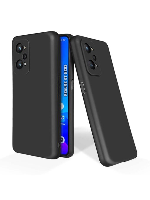 Plain Black Soft Silicone Case for Realme Gt Neo 2 Zapvi