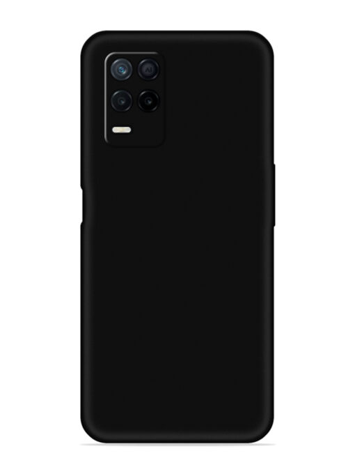 Plain Black Soft Silicone Case for Realme Narzo 30 (5G) Zapvi