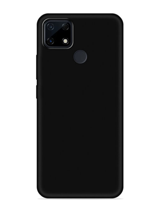 Plain Black Soft Silicone Case for Realme Narzo 30A Zapvi