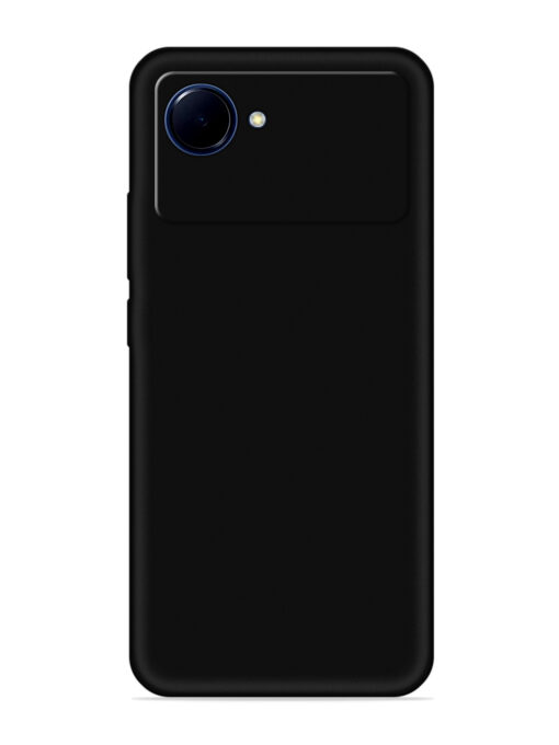 Plain Black Soft Silicone Case for Realme Narzo 50I Prime Zapvi