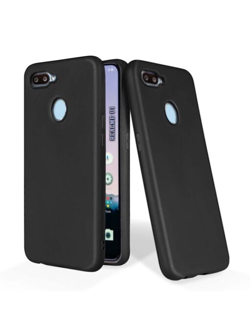 Plain Black Soft Silicone Case for Realme U1