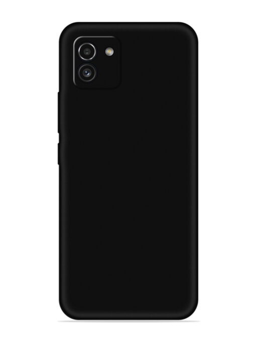 Plain Black Soft Silicone Case for Samsung Galaxy A03 Zapvi