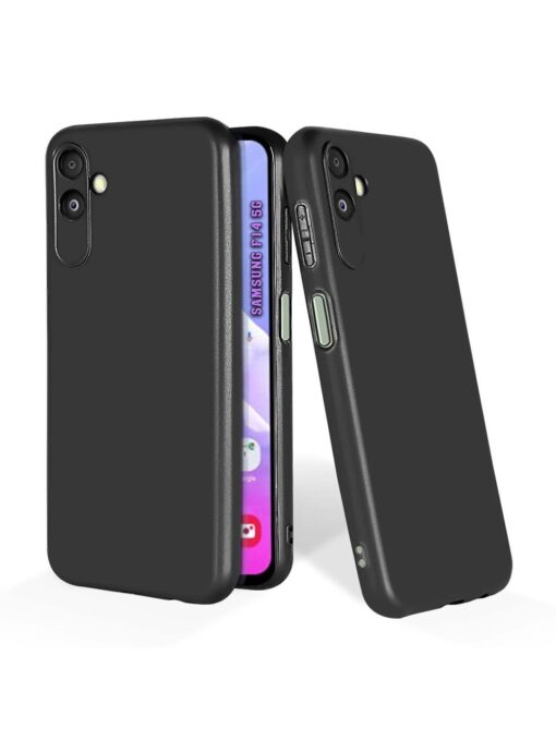 Plain Black Soft Silicone Case for Samsung Galaxy F14 (5G) Zapvi