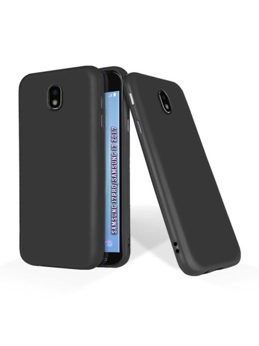 Plain Black Soft Silicone Case for Samsung Galaxy J7 Pro Zapvi