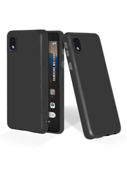 Plain Black Soft Silicone Case for Samsung Galaxy M01 Core Zapvi