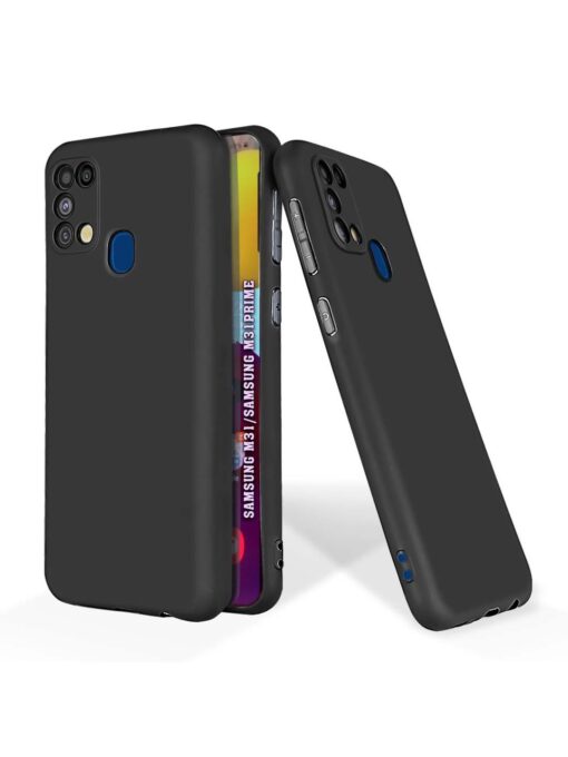 Plain Black Soft Silicone Case for Samsung Galaxy M31 Zapvi