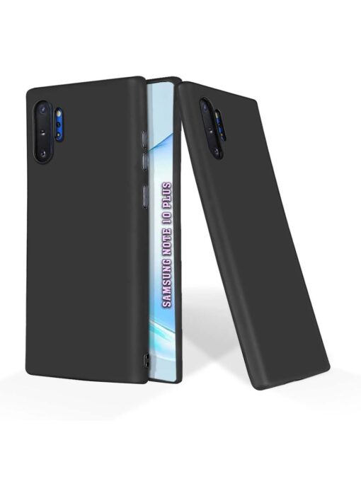 Plain Black Soft Silicone Case for Samsung Galaxy Note 10 Plus