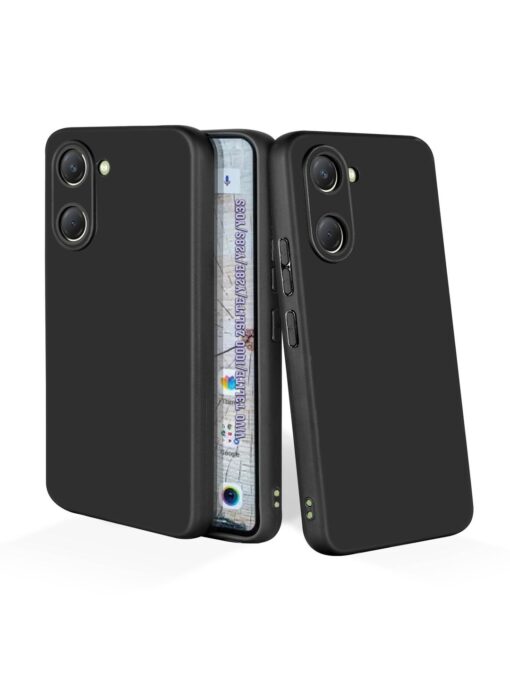 Plain Black Soft Silicone Case for Vivo T3 Lite (5G) Zapvi