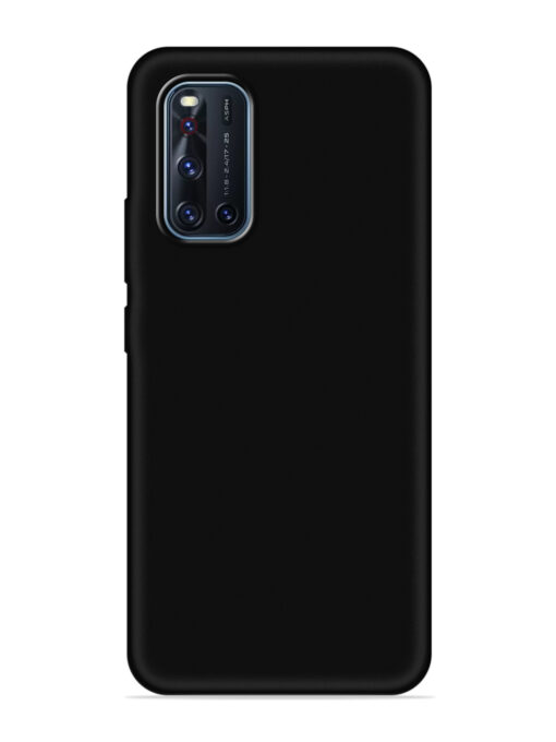 Plain Black Soft Silicone Case for Vivo V19 Zapvi