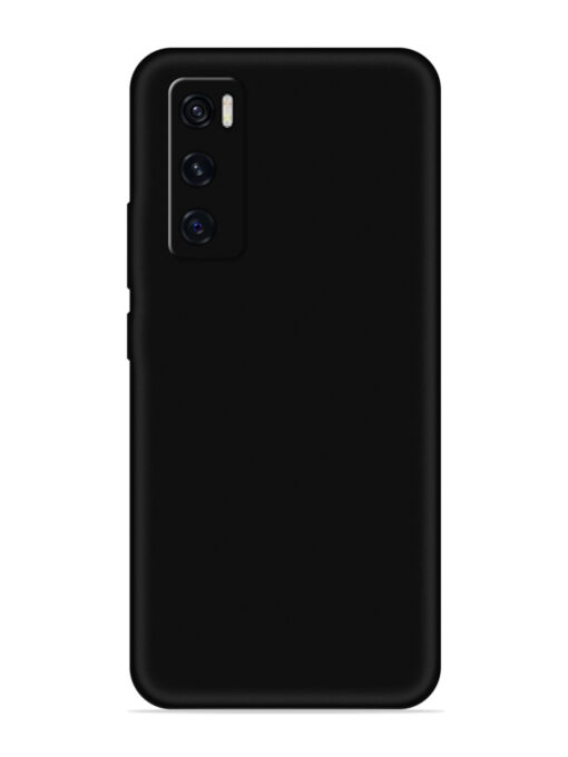 Plain Black Soft Silicone Case for Vivo V20 Se Zapvi