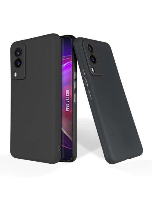 Plain Black Soft Silicone Case for Vivo V21E (5G) Zapvi