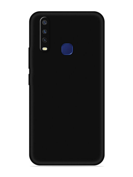 Plain Black Soft Silicone Case for Vivo Y12 Zapvi