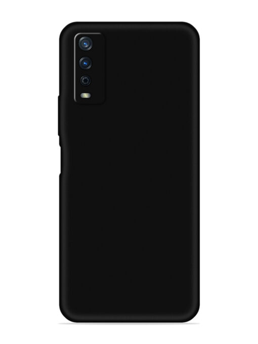 Plain Black Soft Silicone Case for Vivo Y12G Zapvi