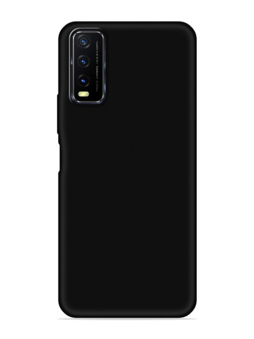 Plain Black Soft Silicone Case for Vivo Y12S Zapvi