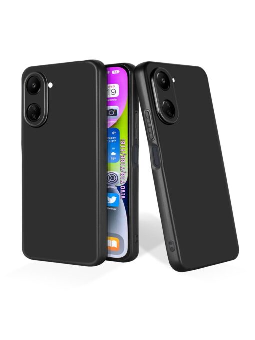 Plain Black Soft Silicone Case for Vivo Y18 Zapvi