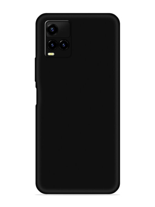 Plain Black Soft Silicone Case for Vivo Y21E Zapvi