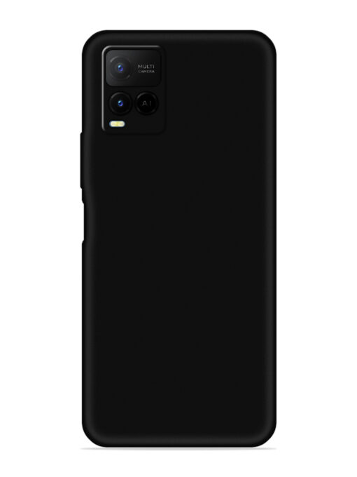 Plain Black Soft Silicone Case for Vivo Y21G Zapvi