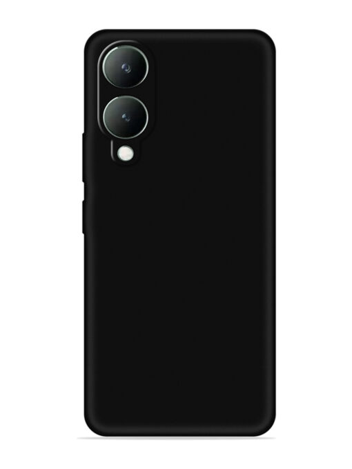 Plain Black Soft Silicone Case for Vivo Y28 (5G) Zapvi