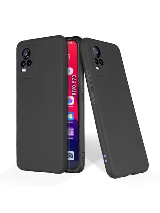 Plain Black Soft Silicone Case for Vivo Y73 Zapvi