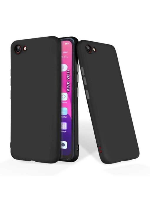 Plain Black Soft Silicone Case for Vivo Y81I Zapvi