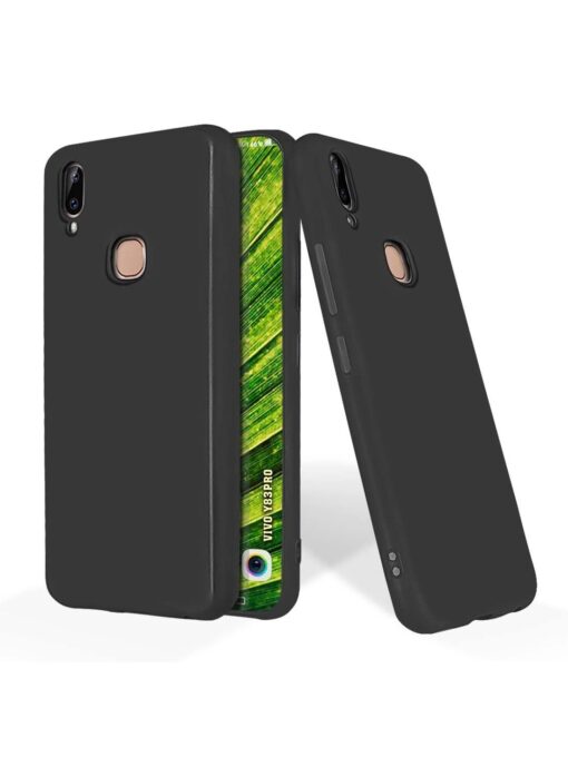 Plain Black Soft Silicone Case for Vivo Y83 Pro Zapvi