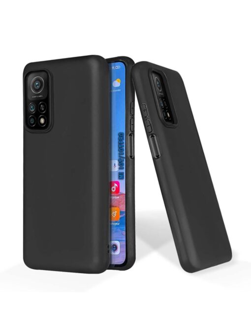 Plain Black Soft Silicone Case for Xiaomi Mi 10T (5G) Zapvi