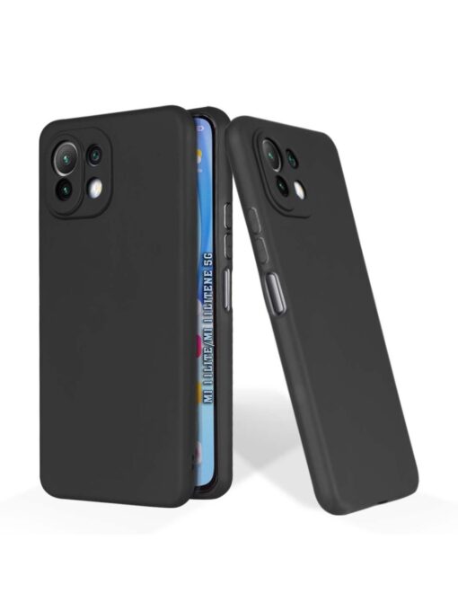 Plain Black Soft Silicone Case for Xiaomi Mi 11 Lite Zapvi