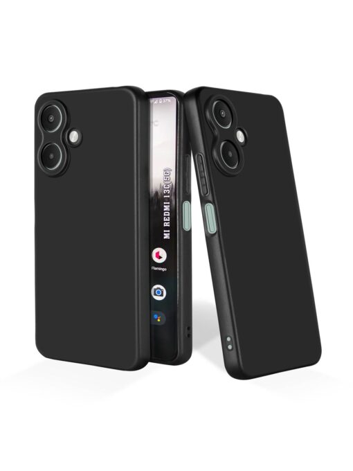 Plain Black Soft Silicone Case for Xiaomi Redmi 13C (5G) Zapvi