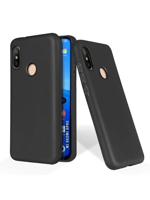 Plain Black Soft Silicone Case for Xiaomi Redmi 6 Pro