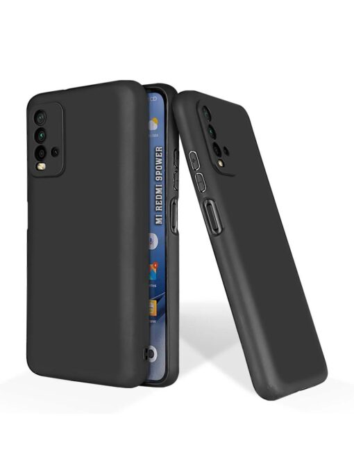 Plain Black Soft Silicone Case for Xiaomi Redmi 9 Power Zapvi