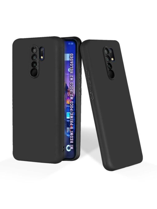 Plain Black Soft Silicone Case for Xiaomi Redmi 9 Prime Zapvi