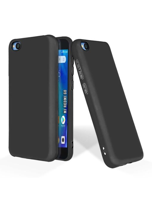 Plain Black Soft Silicone Case for Xiaomi Redmi Go Zapvi