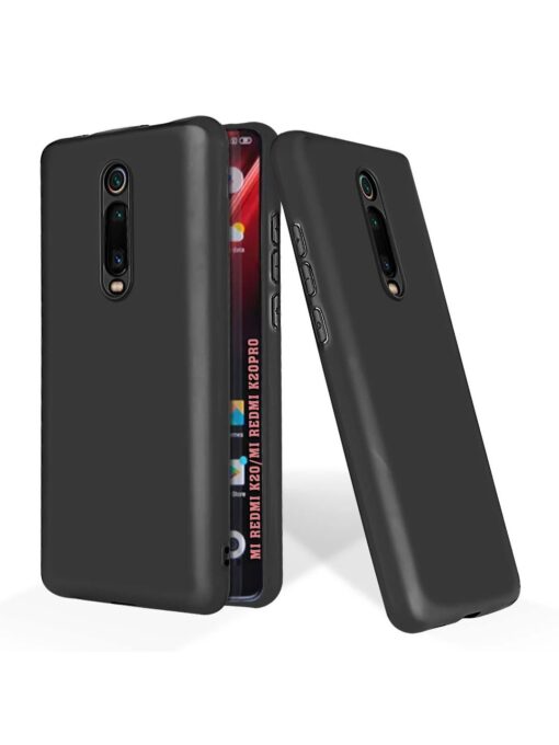 Plain Black Soft Silicone Case for Xiaomi Redmi K20 Zapvi