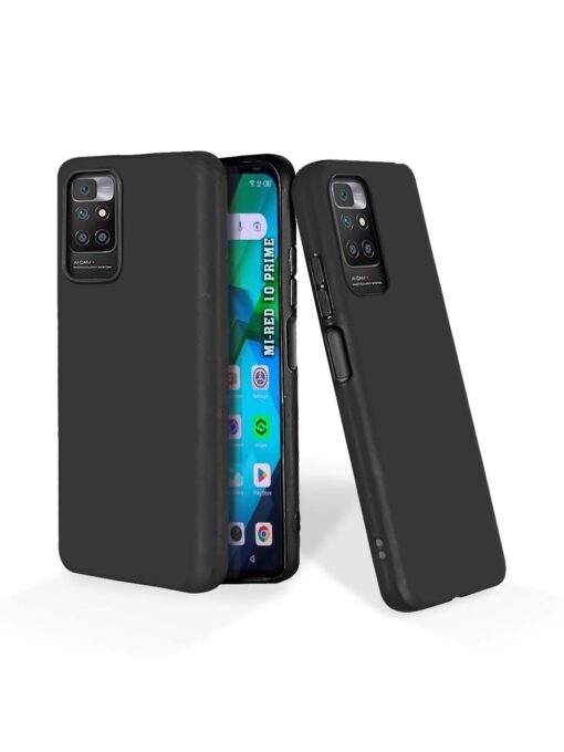 Plain Black Soft Silicone Case for Xiaomi Redmi Note 10 Pro Zapvi