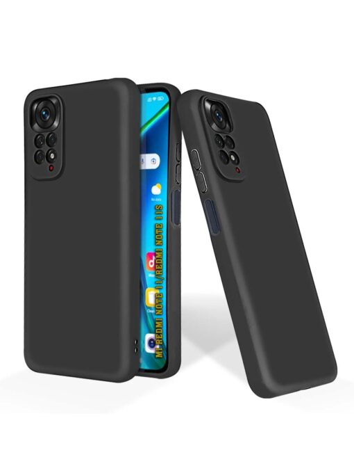 Plain Black Soft Silicone Case for Xiaomi Redmi Note 11 Zapvi