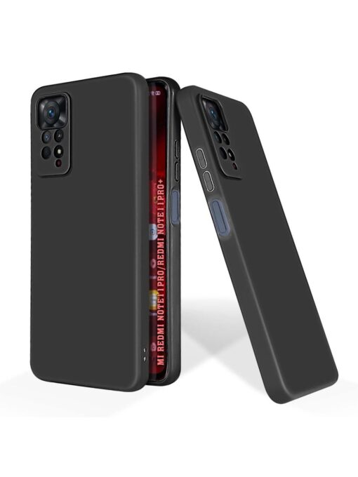 Plain Black Soft Silicone Case for Xiaomi Redmi Note 11 Pro (4G) Zapvi