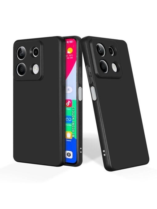 Plain Black Soft Silicone Case for Xiaomi Redmi Note 13 (5G) Zapvi