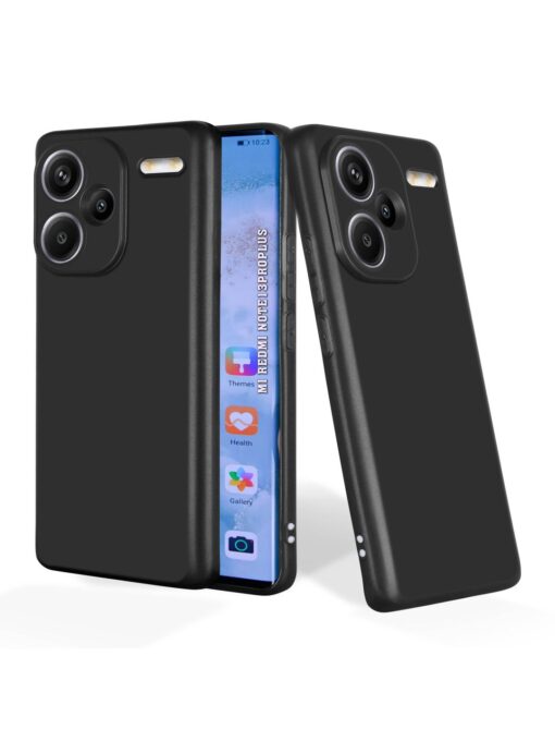 Plain Black Soft Silicone Case for Xiaomi Redmi Note 13 Pro Plus (5G) Zapvi