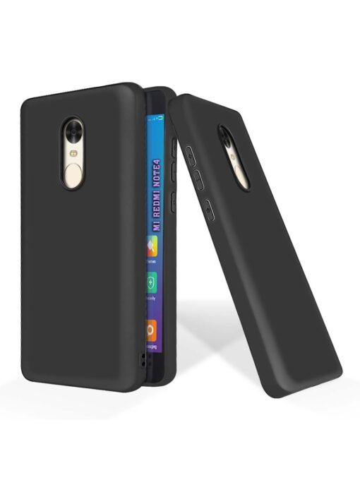 Plain Black Soft Silicone Case for Xiaomi Redmi Note 4