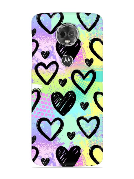 Bright Pattern Hearts Snap Case for Motorola Moto E5 Plus Zapvi