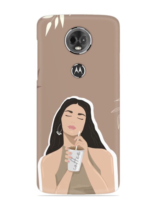 Girl With Coffee Snap Case for Motorola Moto E5 Plus