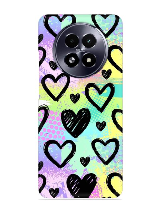 Bright Pattern Hearts Snap Case for Realme 13 (5G)