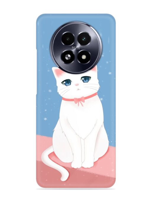 Cute White Cat Snap Case for Realme 13 (5G)