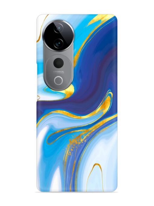 Watercolor Background With Golden Foil Snap Case for Vivo T3 Ultra (5G)