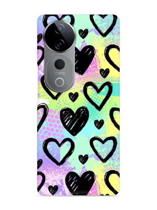 Bright Pattern Hearts Snap Case for Vivo T3 Ultra (5G)