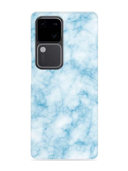 Blue White Natural Marble Snap Case for Vivo V30 (5G) Zapvi