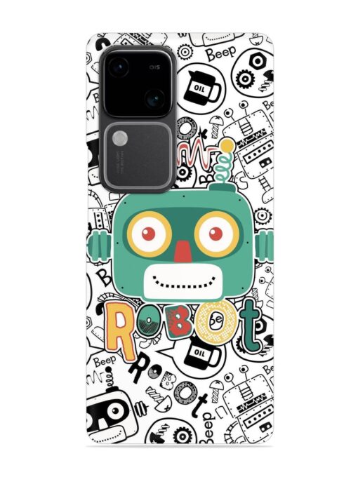 Robot Modern Seamless Pattern Snap Case for Vivo V30 (5G) Zapvi