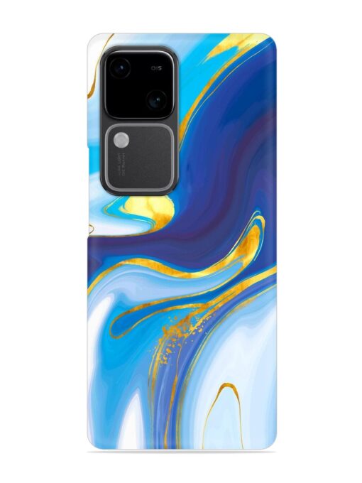 Watercolor Background With Golden Foil Snap Case for Vivo V30 (5G) Zapvi