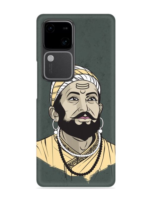 Shivaji Maharaj Vector Art Snap Case for Vivo V30 (5G)